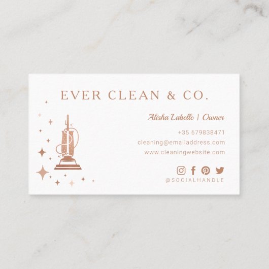 Vacuum professioneel vormgeven & huisreiniging visitekaartje (Achterkant)