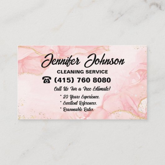 Vacuüm Visitekaartje Schoonmaakster (Achterkant)