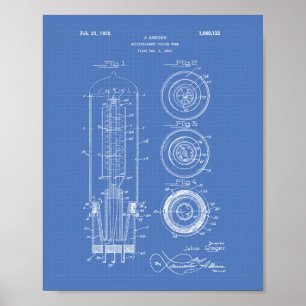 Vacuümbuis 1928 Patent Art Blueprint Poster