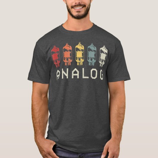 vacuümbuis analoge  retro 80s 90s t-shirt (Voorkant)