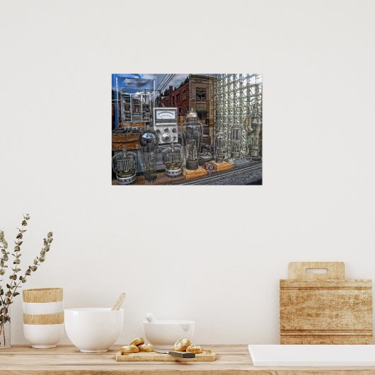 Vacuümbuizen en lichtemitterende dioden poster (Keuken)