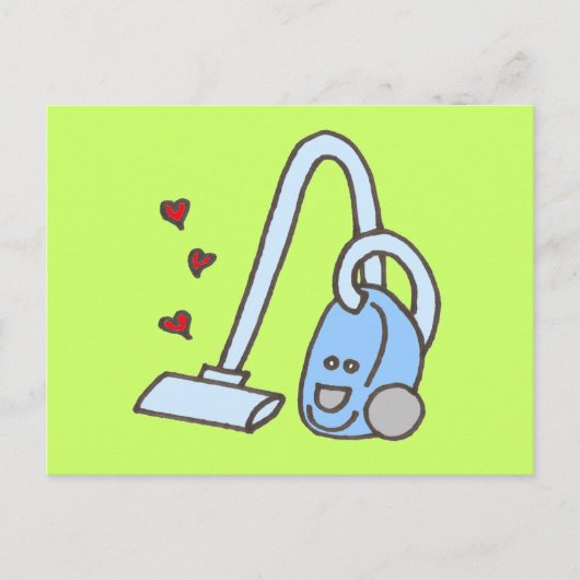 Vacuümreiniger met hart briefkaart (Voorkant)