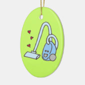 Vacuümreiniger met hart keramisch ornament (Links)