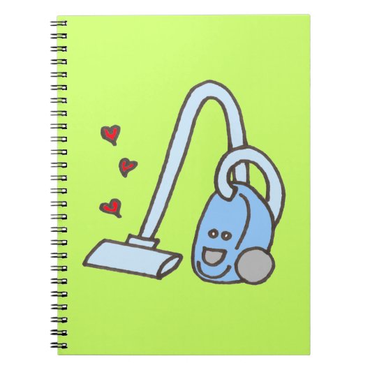Vacuümreiniger met hart notitieboek (Voorkant)