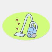 Vacuümreiniger met hart ovale sticker (Voorkant)