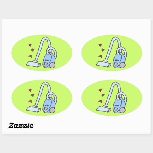 Vacuümreiniger met hart ovale sticker (Vel)