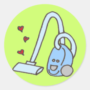 Vacuümreiniger met hart ronde sticker