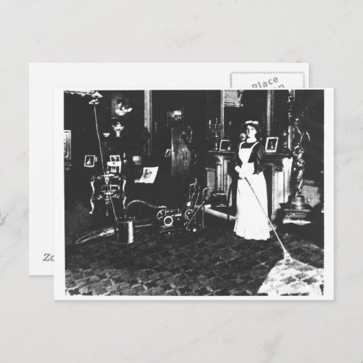 Vacuümreiniger op het werk briefkaart (Voorkant / Achterkant)