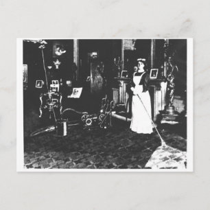 Vacuümreiniger op het werk briefkaart