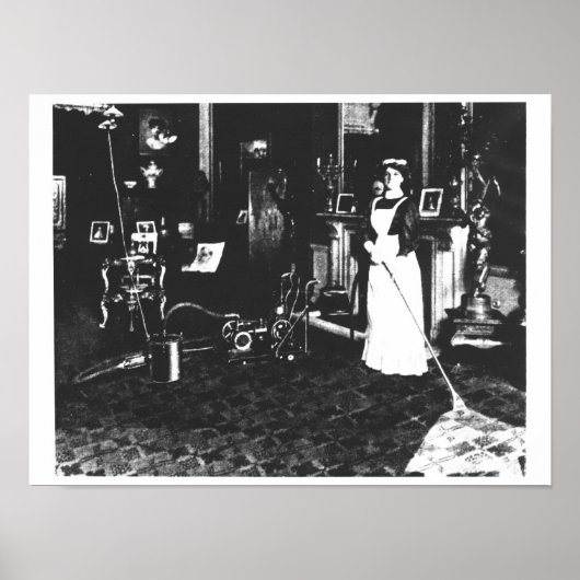 Vacuümreiniger op het werk poster (Voorkant)