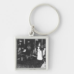 Vacuümreiniger op het werk sleutelhanger