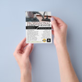 Vacuümreiniger, tapijtreinigers, reinigingsservice flyer (Hand)