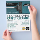 Vacuümreiniger, tapijtreinigers, reinigingsservice flyer (Hand)
