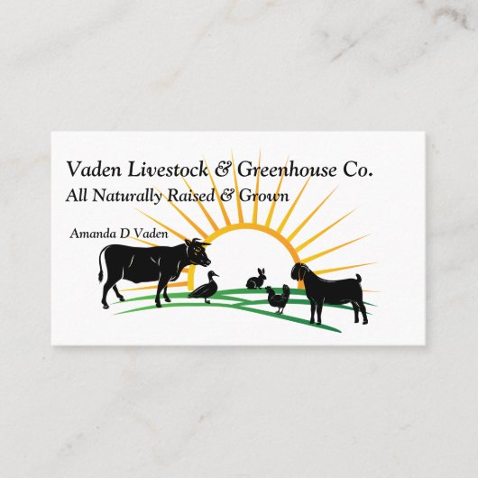 Vaden Livestock Visitekaartje (Voorkant)
