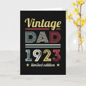  vader 1923 100th Birthday Gift Mannen Retro Kaart (Gele Bloem)