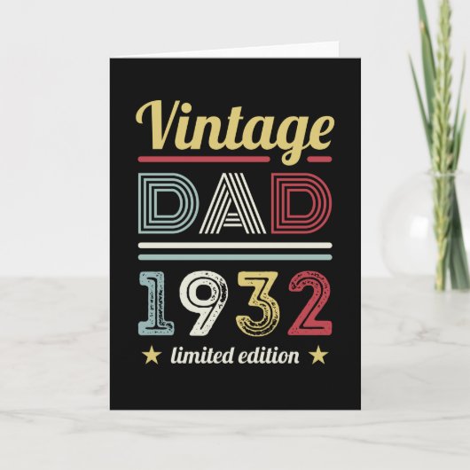  vader 1932 90th Birthday Gift Mannen Retro Kaart (Voorkant)