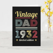  vader 1932 90th Birthday Gift Mannen Retro Kaart (Gele Bloem)
