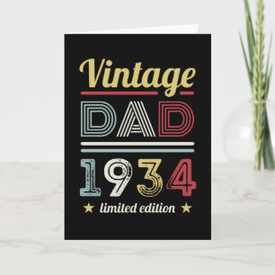 vader 1934 90th Birthday Gift Mannen Retro Kaart