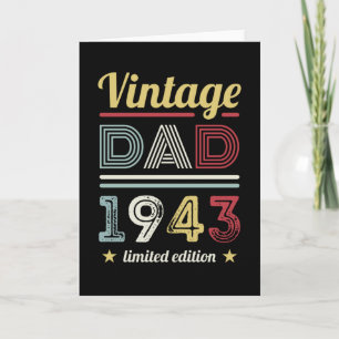 vader 1943 80th Birthday Gift Mannen Retro Kaart
