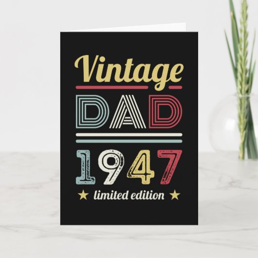  vader 1947 80th Birthday Gift Mannen Retro Kaart (Voorkant)