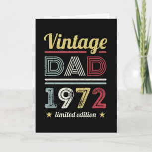  vader 1972 50th Birthday Gift Mannen Retro Kaart