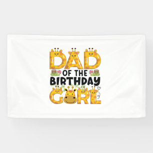 Vader 1e Verjaardag Meisje Giraffe Theme Party Zoo Spandoek