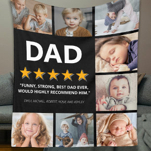 Vader 5 sterren rating   Foto collage papa Fleece Deken