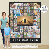 Vader 61 Aangepaste foto-inkling titel en kleurenb Fleece Deken