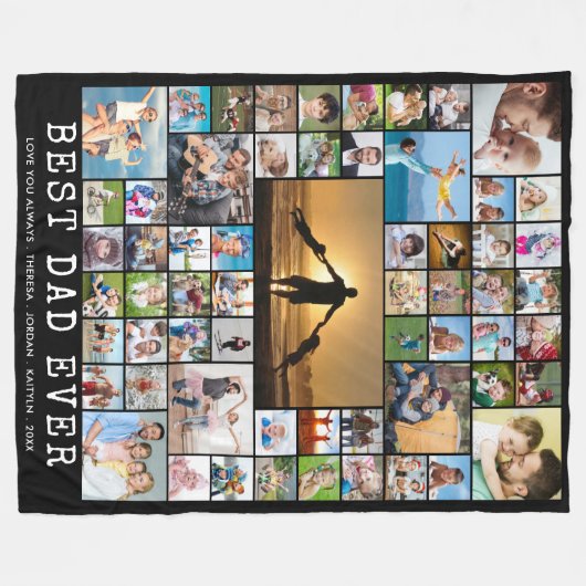 Vader 61 Aangepaste foto-inkling titel en kleurenb Fleece Deken (Voorkant (Horizontaal))