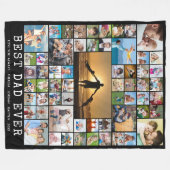 Vader 61 Fotocollage Aangepaste titel en kleur Fle Fleece Deken (Voorkant (Horizontaal))
