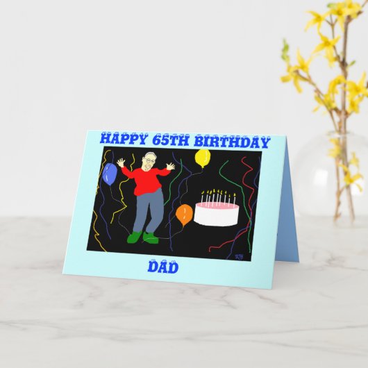 VADER 65STE VERJAARDAG KAART (Gele Bloem)