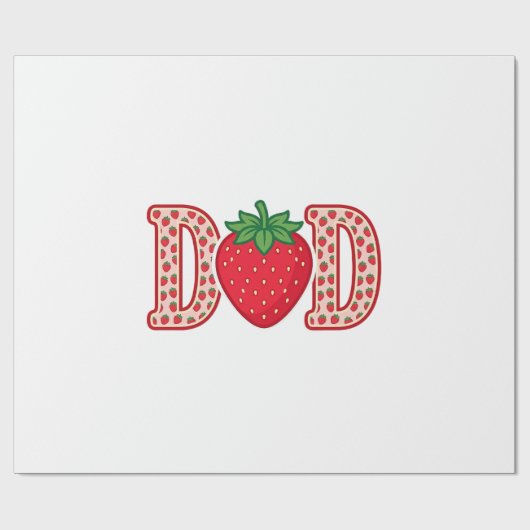 Vader Aardbei Lettering Vector Shirt Ontwerp_1 Cadeaupapier (Vlak)