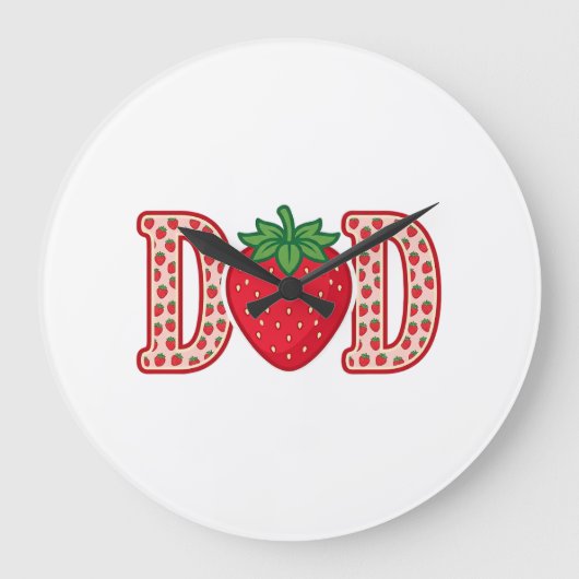 Vader Aardbei Lettering Vector Shirt Ontwerp_1 Grote Klok (Voorkant)