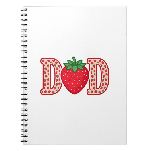 Vader Aardbei Lettering Vector Shirt Ontwerp_1 Notitieboek (Voorkant)