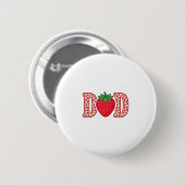 Vader Aardbei Lettering Vector Shirt Ontwerp_1 Ronde Button 5,7 Cm (Voorkant /achterkant)