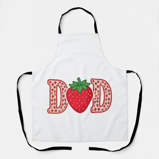 Vader Aardbei Lettering Vector Shirt Ontwerp_1 Schort (Voorkant)