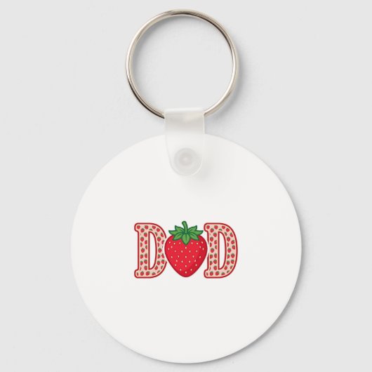 Vader Aardbei Lettering Vector Shirt Ontwerp_1 Sleutelhanger (Voorkant)