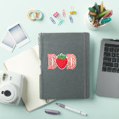 Vader Aardbei Lettering Vector Shirt Ontwerp_1 Sticker (iPad Cover)