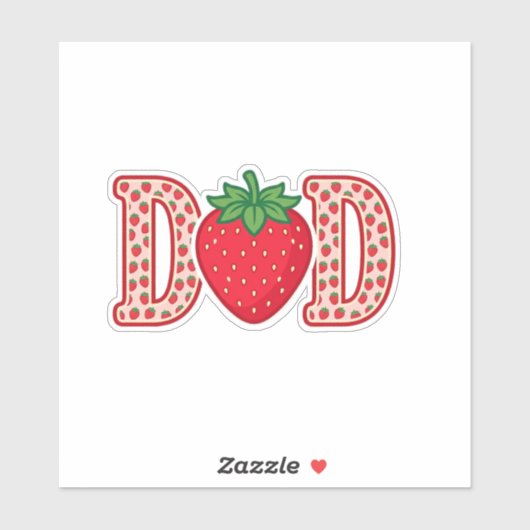 Vader Aardbei Lettering Vector Shirt Ontwerp_1 Sticker (Vel)