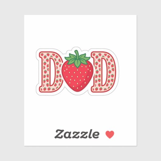 Vader Aardbei Lettering Vector Shirt Ontwerp_1 Sticker (Vel)