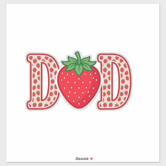 Vader Aardbei Lettering Vector Shirt Ontwerp_1 Sticker (Vel)