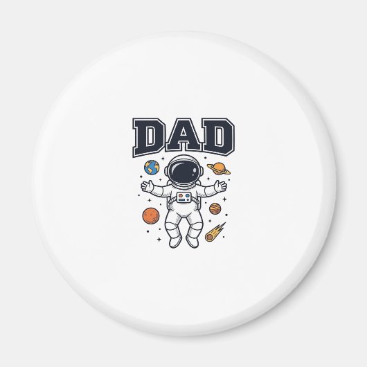 Vader Astronaut Ruimte Vector Shirt Ontwerp_1 Magneet (Voorkant)