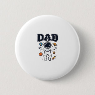 Vader Astronaut Ruimte Vector Shirt Ontwerp_1 Ronde Button 5,7 Cm