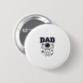 Vader Astronaut Ruimte Vector Shirt Ontwerp_1 Ronde Button 5,7 Cm (Voorkant /achterkant)