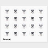 Vader Astronaut Ruimte Vector Shirt Ontwerp_1 Ronde Sticker (Vel)