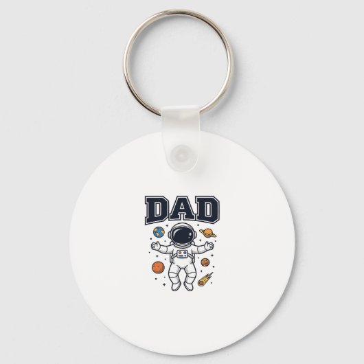Vader Astronaut Ruimte Vector Shirt Ontwerp_1 Sleutelhanger (Voorkant)
