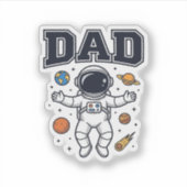 Vader Astronaut Ruimte Vector Shirt Ontwerp_1 Sticker (Voorkant)