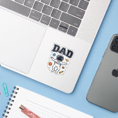 Vader Astronaut Ruimte Vector Shirt Ontwerp_1 Sticker (Laptop met iPhone)