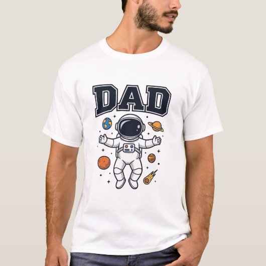Vader Astronaut Ruimte Vector T-shirt Ontwerp_1 (Voorkant)