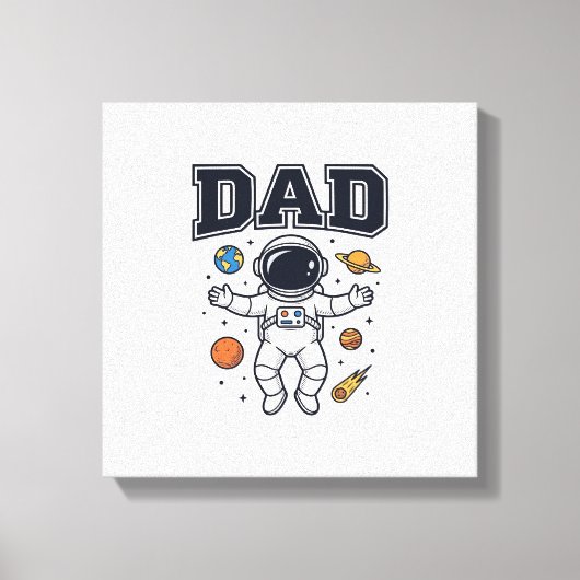 Vader Astronaut Ruimte Vector T-shirt Ontwerp_1 Canvas Afdruk (Voorkant)
